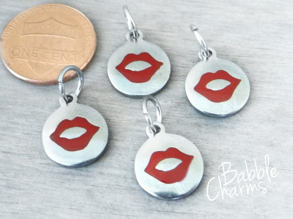 Lips charm, stamped lips charm, steel charm 10mm very high quality..Perfect for jewery making and other DIY projects