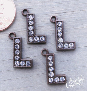 Initial charm. L letter charm, rhinestone initial. Alloy charm ,very high quality.Perfect for jewery making and other DIY projects