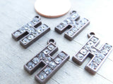 Initial charm. H letter charm, rhinestone initial. Alloy charm ,very high quality.Perfect for jewery making and other DIY projects