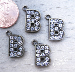 Initial charm. B letter charm, rhinestone initial. Alloy charm ,very high quality.Perfect for jewery making and other DIY projects