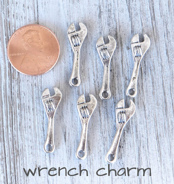 12 pc Wrench charm, wrench, tool, tool charm, wholesale charm, alloy charm