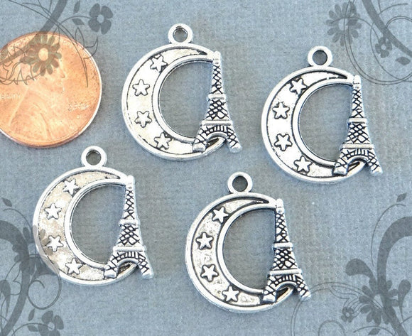 12 pc Moon, moon charm, moon charms. paris charm ,very high quality.Perfect for jewery making and other DIY projects