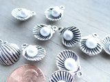12 pc Seashell, sea shell charm, pearl charms. Alloy charm ,very high quality.Perfect for jewery making and other DIY projects