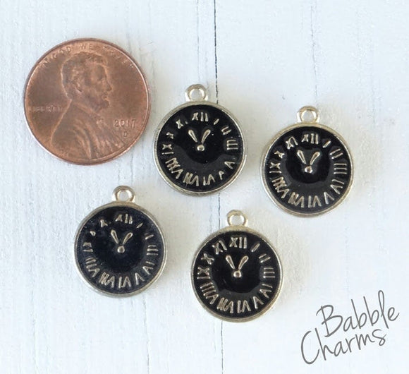 12 pc Clock, clock charm, time charms, enamel charm. Alloy charm ,very high quality.Perfect for jewery making and other DIY projects