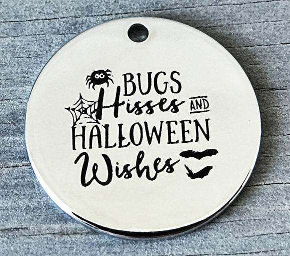 Halloween charm, Bugs hisses and Halloween wishes charm, Alloy charm 20mm very high quality..Perfect for DIY projects #111