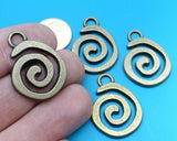 12 pc Spiral charm, swirl, swirl charm, bronze charm. Alloy charm, very high quality.Perfect for jewery making and other DIY projects