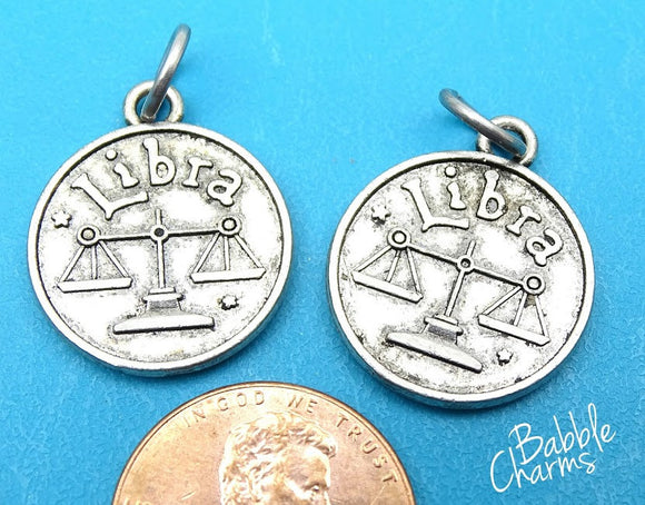 Libra charm, astrological sign charm, zodiac, alloy charm 20mm very high quality..Perfect for jewery making and other DIY projects