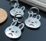 Bunny charm, bunny face charm, steel charm 10mm very high quality..Perfect for jewery making and other DIY projects