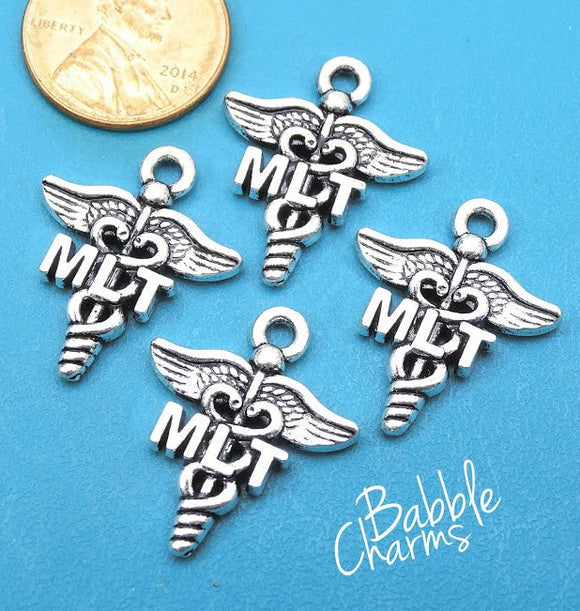 12 pc MLT charm, Medical Lab Technician, MLT therapy Charms, wholesale charm, alloy charm