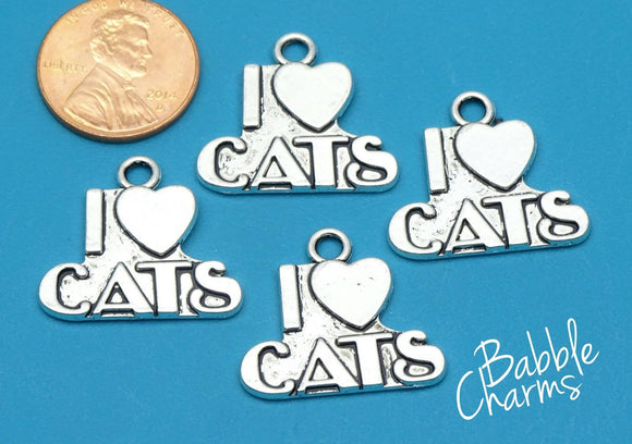 12 pc I love Cats charm, cat. feline, Alloy charm,very high quality.Perfect for jewery making and other DIY projects