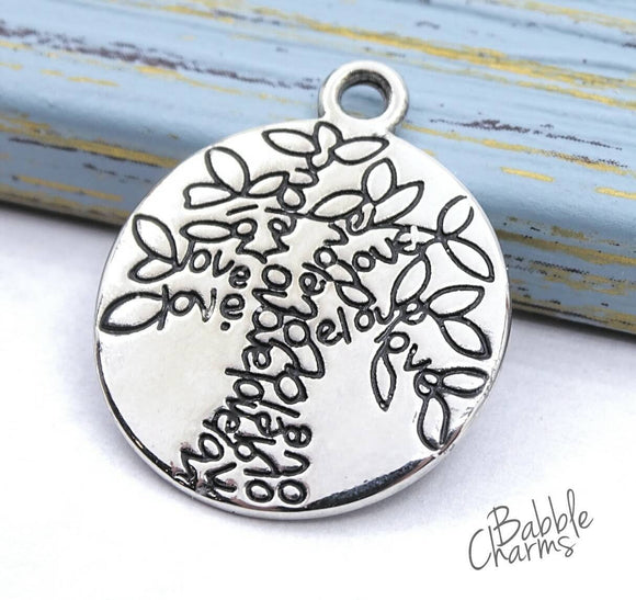 2 pc Love tree charm, tree, Tree charms. Alloy charm ,very high quality.Perfect for jewery making and other DIY projects