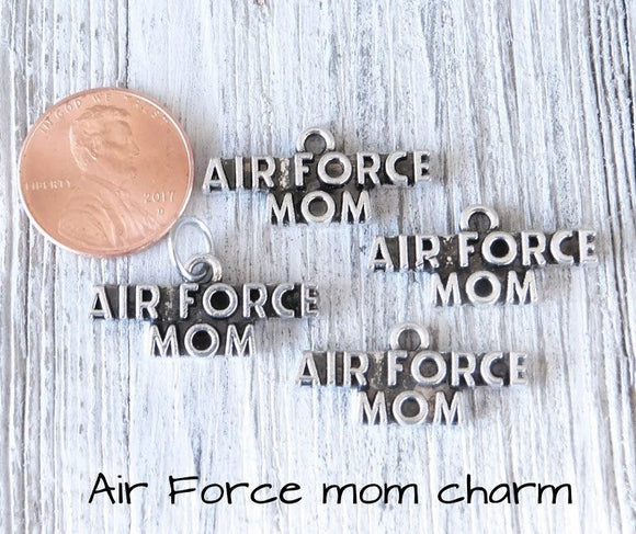 12 pc Air Force Mom charm, air force mom, military mom. Alloy charm, very high quality.Perfect for jewery making and other DIY projects