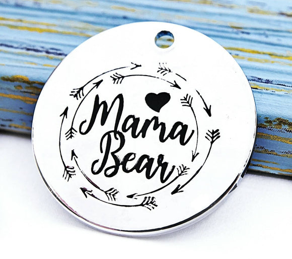 Mama bear, mama bear charm, Alloy charm 20mm very high quality..Perfect for DIY projects #122