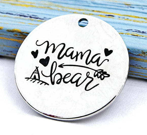 Mama bear, mama bear charm, Alloy charm 20mm very high quality..Perfect for DIY projects #183