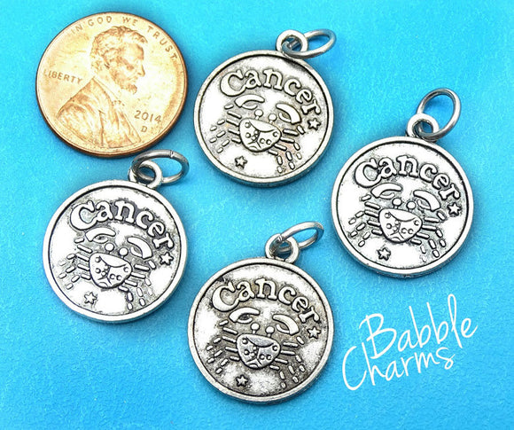 Cancer charm, astrological sign charm, zodiac, alloy charm 20mm very high quality..Perfect for jewery making and other DIY projects