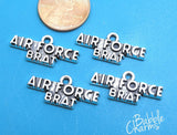 12 pc Air Force brat charm, air force, military mom charm. Alloy charm, very high quality.Perfect for jewery making and other DIY projects