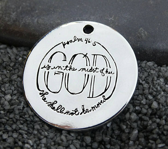 Scripture charm, Psalms, God charm. Alloy charm 20mm high quality. Perfect for jewery making and other DIY projects 231