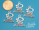 12 pc I love my Airman charm, airman charm, military charm. Alloy charm, very high quality.Perfect for jewery making and other DIY projects