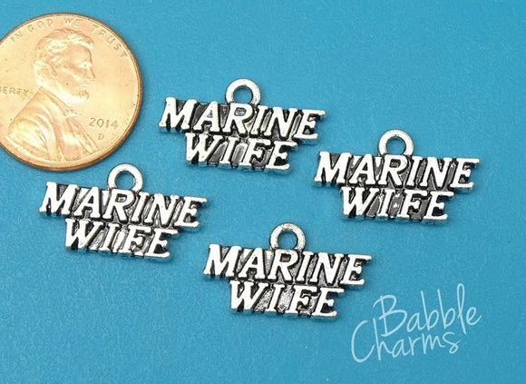 12 pc Marine wife charm, Marine wife, Marine, military. Alloy charm, very high quality.Perfect for jewery making and other DIY projects