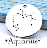 Aquarius charm, constellation, astrology charm, Alloy charm 20mm very high quality..Perfect for DIY projects