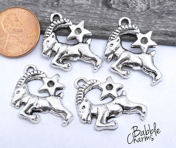 12 pc Capricorn charm, goat, astrological, zodiac, alloy charm 20mm very high quality..Perfect for jewery making and other DIY projects