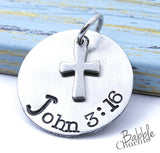 Scripture charm, Bible charm, scripture, Steel charm 20mm very high quality..Perfect for jewery making and other DIY projects