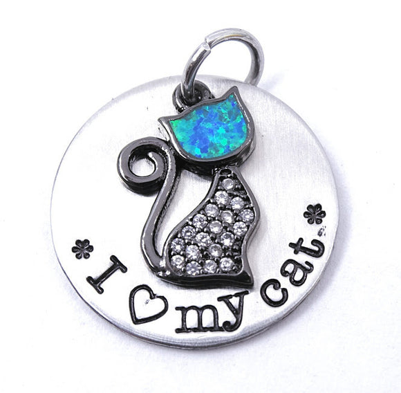 I love my cat, cat charm, cat, cat pendant, alloy charm 20mm very high quality..Perfect for jewery making and other DIY projects