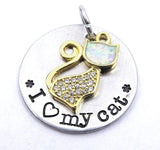 I love my cat, cat charm, cat, cat pendant, alloy charm 20mm very high quality..Perfect for jewery making and other DIY projects