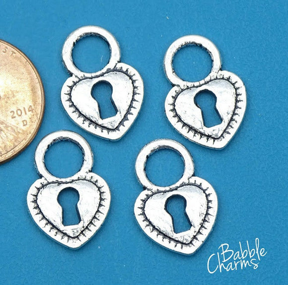 12 pc Heart lock charm, lock. lock charm, Alloy charm,very high quality.Perfect for jewery making and other DIY projects