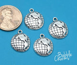12 pc Globe charm, globe charms. Alloy charm, very high quality.Perfect for jewery making and other DIY projects