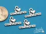 12 pc I love Gymnstics, gymnast charm, gymnast, sports charm, Charms, wholesale charm, alloy charm