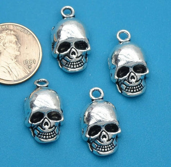 12 pc Skull charm , skull, skeleton charm, skull charm, Charm, Charms, wholesale charm, alloy charm