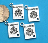 12 pc Passport, passport charm, travel charm, travel charms. Alloy charm ,very high quality.Perfect for jewery making and other DIY projects