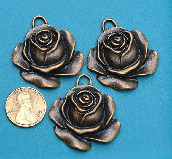 Flower Pendant, Flower, charm, Rose charm, pendant, Alloy charm ,high quality.Perfect for jewery making and other DIY projects