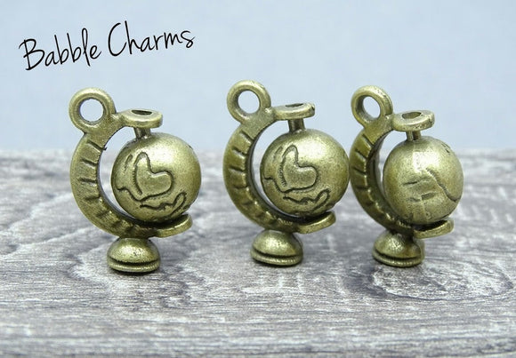 Globe charm, globe charms. Alloy charm, very high quality.Perfect for jewery making and other DIY projects