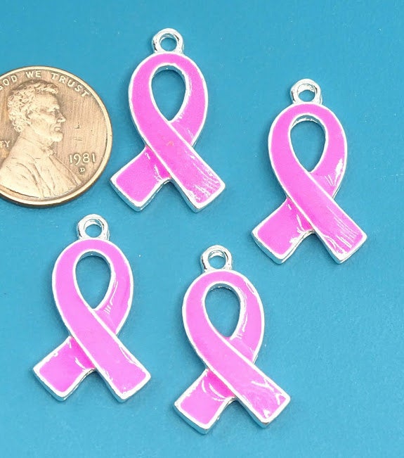 12 pc Cancer ribbon, enamel, cancer charm. Alloy charm ,very high quality.Perfect for jewery making and other DIY projects