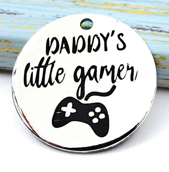 Daddy's little gamer, daddy's little gamer charm, charm, Alloy charm 20mm very high quality..Perfect for DIY projects #33