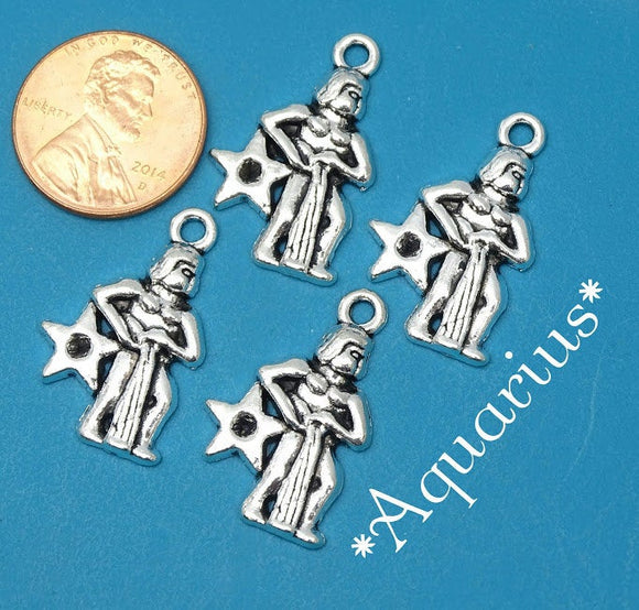 12 pc Aquarius charm, Aquarius, astrological, zodiac, alloy charm 20mm very high quality.Perfect for jewery making and other DIY projects