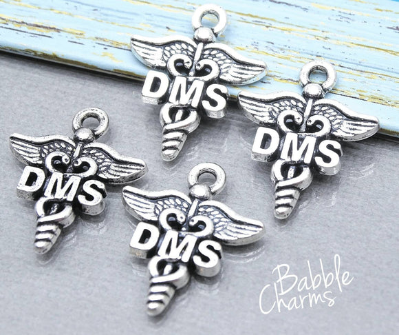 12 pc DMS charm, Doctorate of Medical Science charm, DMS, Charms, wholesale charm, alloy charm