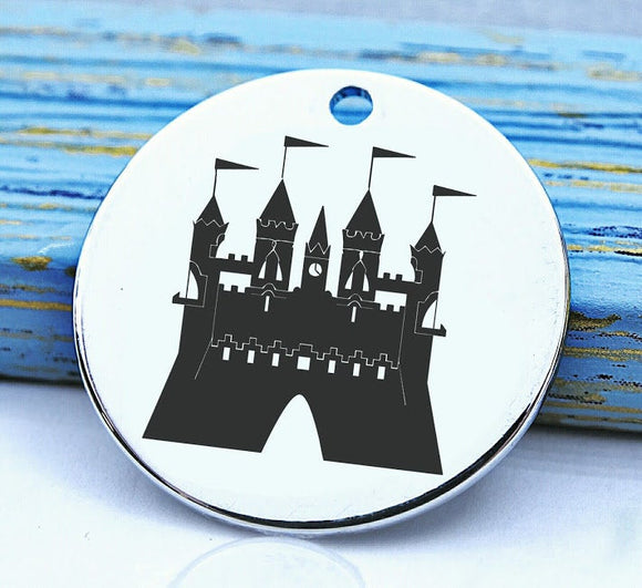 Castle, castle charm, king, queen, castles charm, Steel charm 20mm very high quality..Perfect for DIY projects