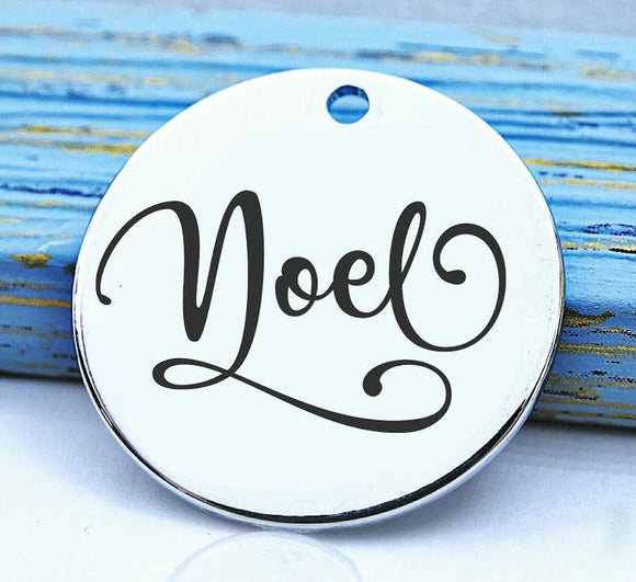 Noel, noel charm, peace on earth, christmas charm, Steel charm 20mm very high quality..Perfect for DIY projects