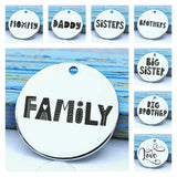 Brothers, brother, big brother, family, family charm, Steel charm 20mm very high quality..Perfect for DIY projects