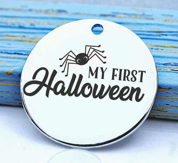 My first Halloween, Halloween, spooky charm, spooky, scary, Steel charm 20mm very high quality..Perfect for DIY projects
