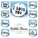 Cutie, cute, cutie charm, love charm, Steel charm 20mm very high quality..Perfect for DIY projects