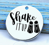 Shake it up, baking, cooking, baking charm, baker charm, Steel charm 20mm very high quality..Perfect for DIY projects