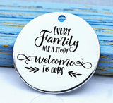 Every family has a story, family charm, Steel charm 20mm very high quality..Perfect for DIY projects
