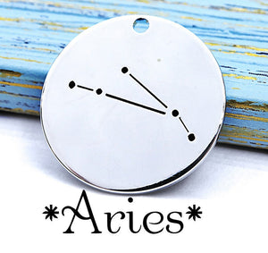 Aries charm, constellation, astrology charm, Alloy charm 20mm very high quality..Perfect for DIY projects