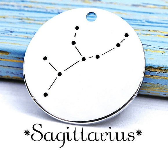 Sagittarius charm, constellation, astrology charm, Alloy charm 20mm very high quality..Perfect for DIY projects