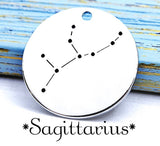 Sagittarius charm, constellation, astrology charm, Alloy charm 20mm very high quality..Perfect for DIY projects