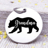 Grandma bear, Grandma bear charm, bear charm, bear, Grandma charm, Steel charm 20mm very high quality..Perfect for DIY projects